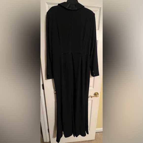 Adrianna Papell Navy Tuxedo Gown - Picture 2 of 8